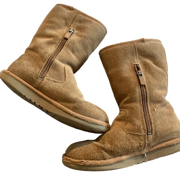 UGG Other - UGG Kids Lil Sunshine II Back Zipper Chestnut Suede Winter Boots Sz 2